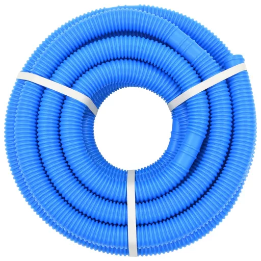 Kék medencetömlő szorítóbilincsekkel 38 mm 12 m