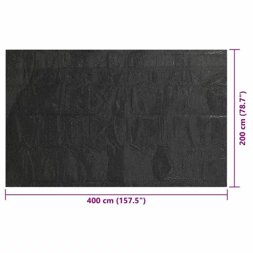 Fekete polietilén medence takaró 400 x 200 cm