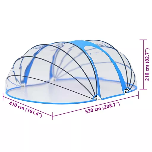 Ovális medencekupola 530 x 410 x 210 cm