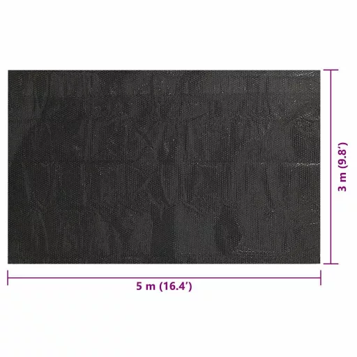 Fekete, négyszögletes PE medencetakaró 500 x 300 cm