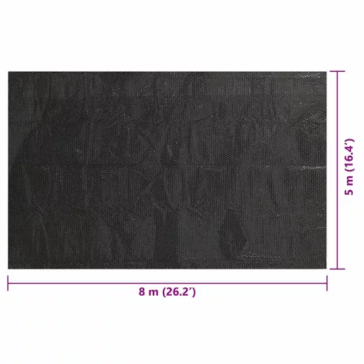 Fekete, négyszögletes PE medencetakaró 800 x 500 cm