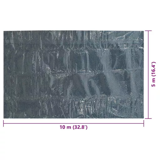 Fekete és kék napelemes lebegő PE medencefólia 1000 x 500 cm