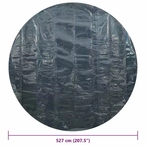 Fekete és kék napelemes lebegő PE medencefólia 527 cm