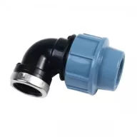   PVC KÖNYÖK 90° - FÉM ERŐSÍTÉSSEL, SIMA + BELSŐ MENET - PN 16