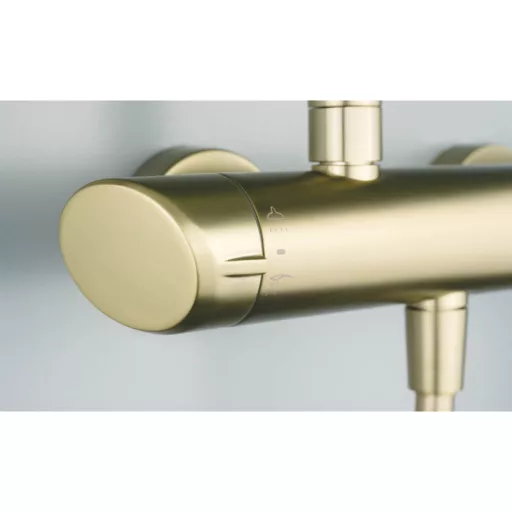 Arnika zuhanyszett csapteleppel szálcsiszolt arany