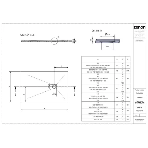 Smart Slate Cream zuhanytálca 80x80