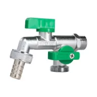   ARCO VITAQ Nano Dual kerti csap, dupla kifolyóval, 15mmx1/2"+3/4", zöld