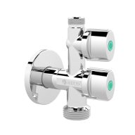   ARCO VITAQ Combi MAC kombinált sarokcsap, fém fogantyúkkal, PN16, 1/2”x3/4”x3/8”