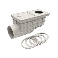   FixTrend univerzális ereszbekötő, műanyag, rács nlk, oldal kifolyású, szürke, DN110