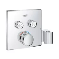   GROHE Grotherm SmartControl termosztatikus vezérlő, négyzet alakú, 2gombos, tartóva