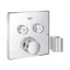 GROHE Grotherm SmartControl termosztatikus vezérlő, négyzet alakú, 2gombos, tartóva