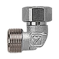   HERZ radiátor bekötő könyök félhollander, Eurókónuszos, 3/4”x3/4”