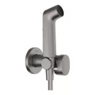   HANSGROHE Bidette kézizuhany, EcoSmart+, fali tartó, 125cm, szálcsiszolt fekete króm