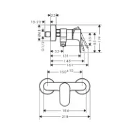 HANSGROHE Rebris S zuhanycsaptelep, egykaros, fali, króm