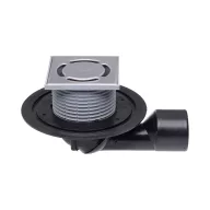   HL 80 balkon- és terasz összefolyó, 100x100mm inox lefolyóráccsal