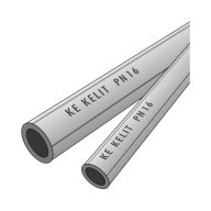   	
KE KELIT KELEN PP-R nyomócső, szürke/kék, DIN8077, PN16, 32x4.4x4000mm