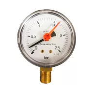 SIT manométer alsó csatlakozással 63mm 2.5bar