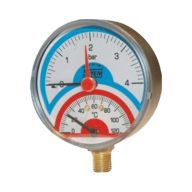   SIT termomanométer elzáróval, alsó csatlakozással 80mm 4bar