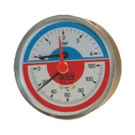   SIT termomanométer elzáróval, hátsó csatlakozással 80mm 6bar
