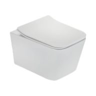   STROHM TEKA Formentera mélyöblítésű WC, fali, szögl., WC-ülőkével, Rimless perem nlk