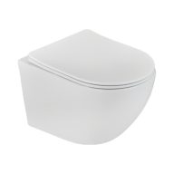   STROHM TEKA Manacor mélyöblítésű WC, fali lekerekített, WC-ülőkével, Rimless, fehér