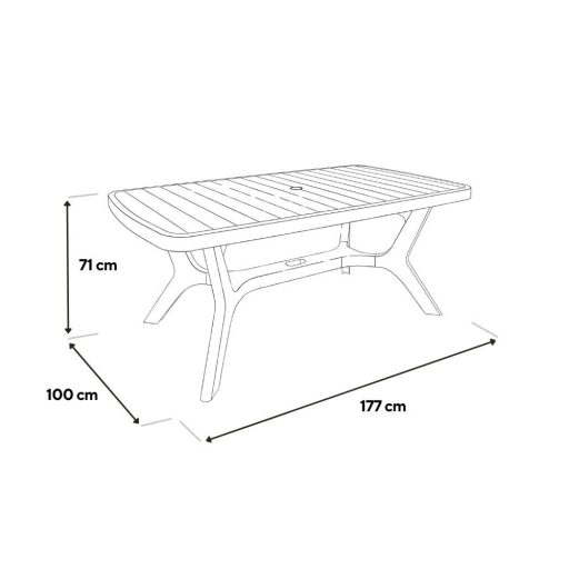 Baltimore műanyag kerti asztal