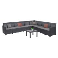 Claire XV 10 személyes sarokgarnitúra orlando asztallal