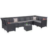   Claire VIII 9 személyes sarokgarnitúra párnatartós asztallal