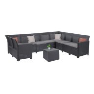   Claire IX 9 személyes sarokgarnitúra párnatartós asztallal