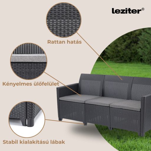 Claire X 9 személyes sarokgarnitúra párnatartós asztallal