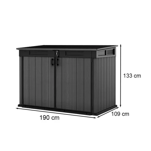 Cortina Mega műanyag kerti tároló szürke