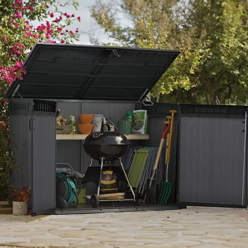 Cortina Mega műanyag kerti tároló szürke