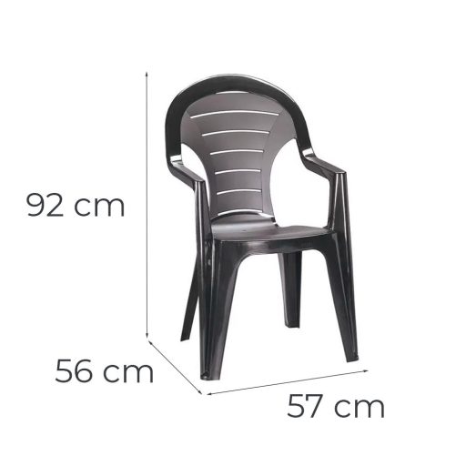 Lagos Large 8+1 kerti bútor garnitúra szett kőris-grafit