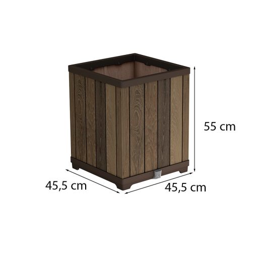 Deco szögletes magasított műanyag virágláda 74 L