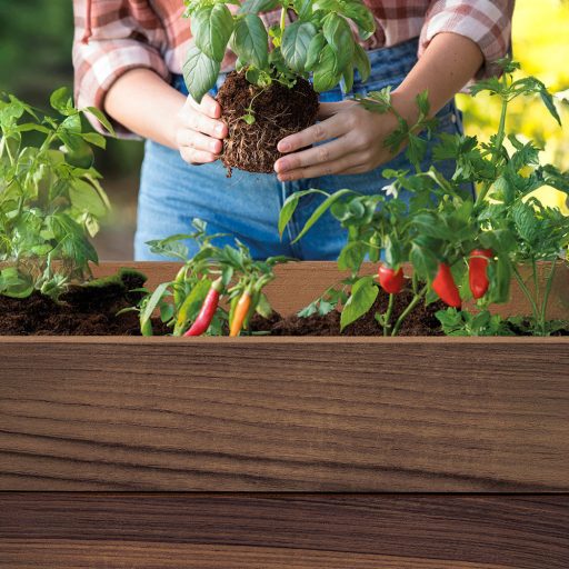 Deco elevated műanyag kerti virágláda alsó polccal 110L