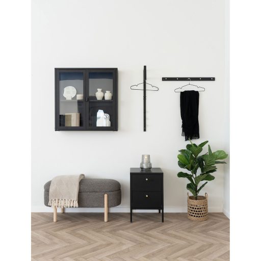 Dalby fiókos szekrény, 2 fiók, acél, fekete 40x40x59,5 cm