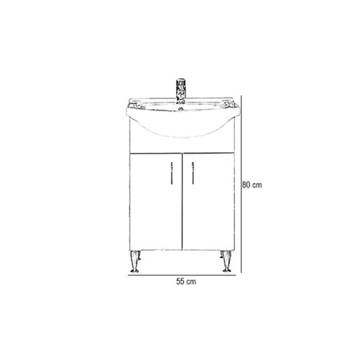 Bianca Plus 55 alsó szekrény mosdóval