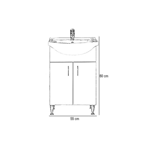 Bianca Plus 55 alsó szekrény mosdóval