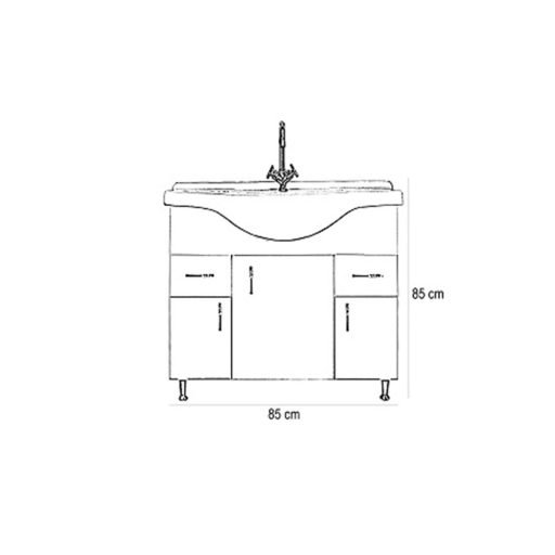 Bianca Plus 85 alsó szekrény mosdóval