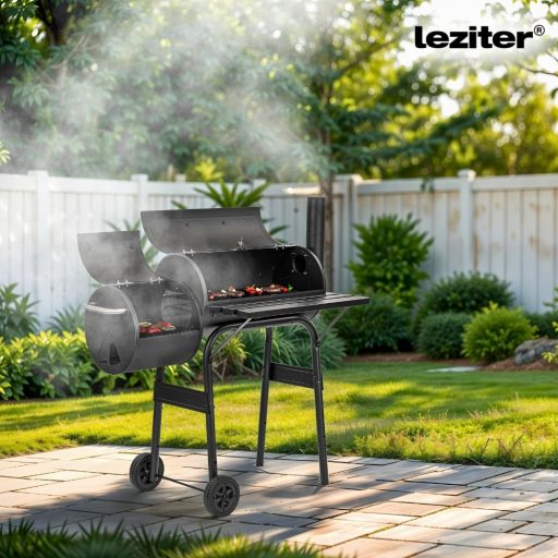 Faszenes kerti grillsütő füstölővel