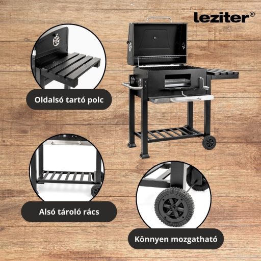 Multifunkciós faszenes kerti grillsütő