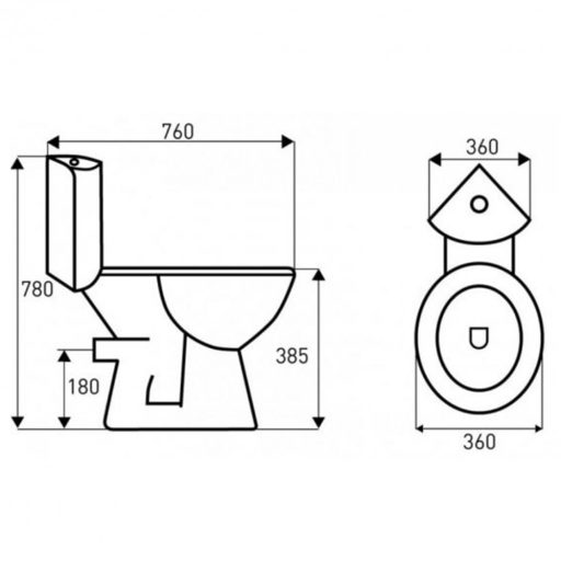 KR61 Sarokba szerelhető monoblokkos WC ülőkével