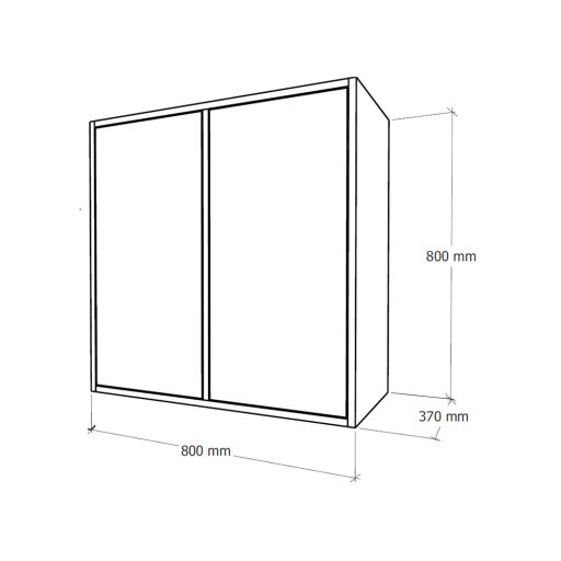 Boxie 2 ajtós fali szekrény 80x80x37 cm antracit