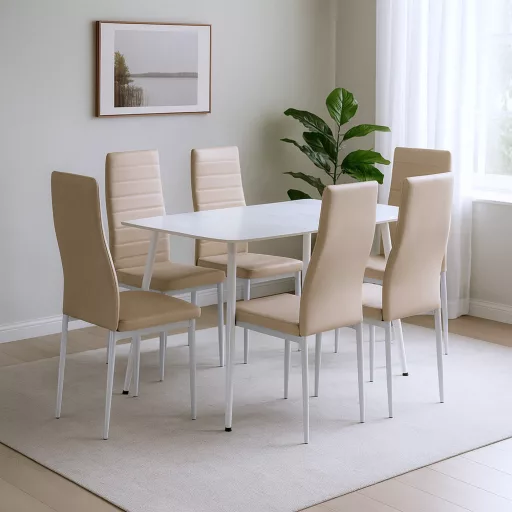 Renton 6+1 étkező garnitúra bézs-szürke