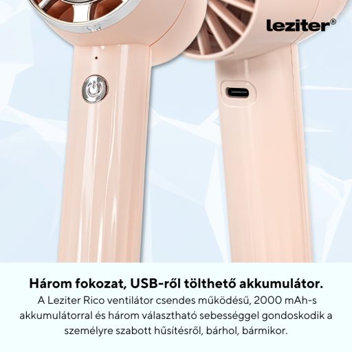 Rico kézi hordozható usb ventilátor 2000 mAh
