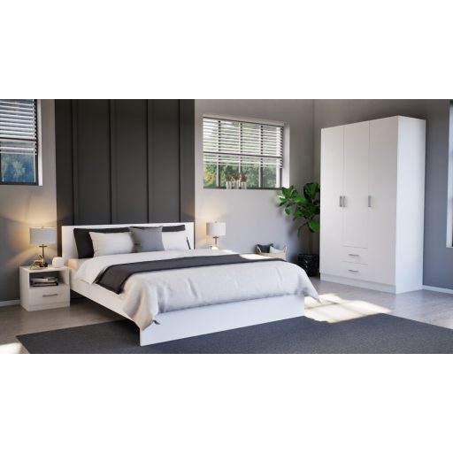 Miami éjjeliszekrény 1 fiókos 40x40 cm fehér-fehér