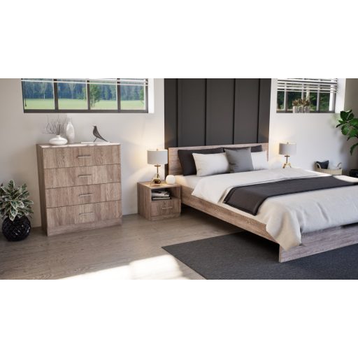 Miami franciaágy ágyneműtartó nélkül 160x200 cm yorki tölgy-yorki tölgy