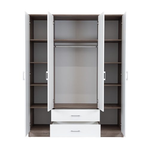 Miami gardróbszekrény 160x205 cm fehér-yorki tölgy