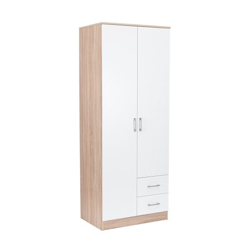 Miami gardróbszekrény 80x205 cm fehér-sonoma tölgy