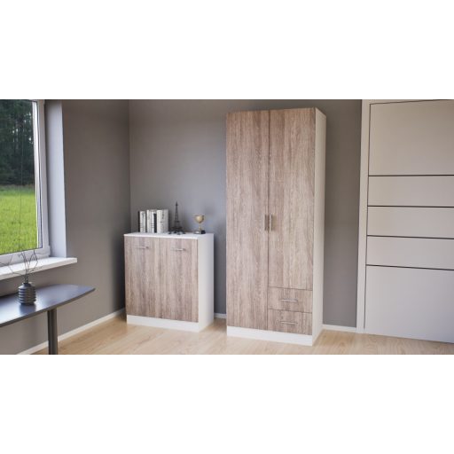Miami gardróbszekrény 80x205 cm yorki tölgy-fehér